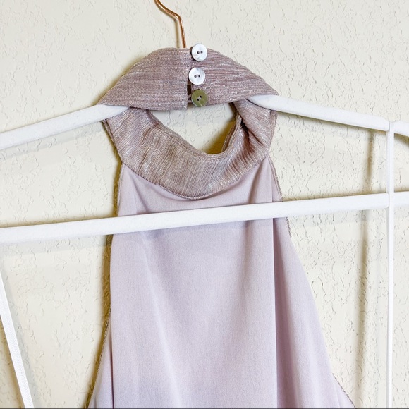 Show Me Your MuMu Collette Collar Dress Maxi Magic Mauve Glimmer Pink Size Small - Picture 5 of 9